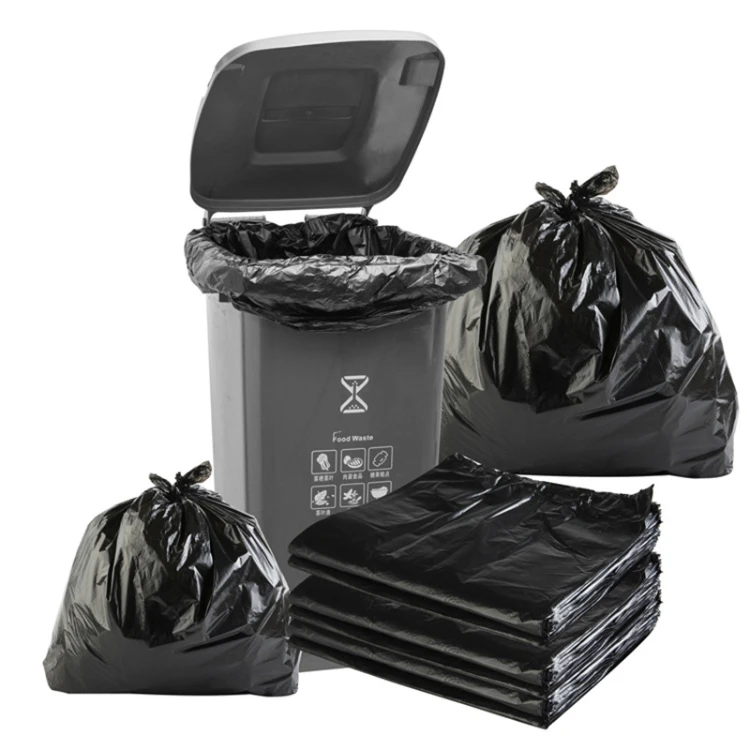 Manufacturers sell disposable 90*110CM large black plastic multi-purpose thickening heavy duty garbage bags