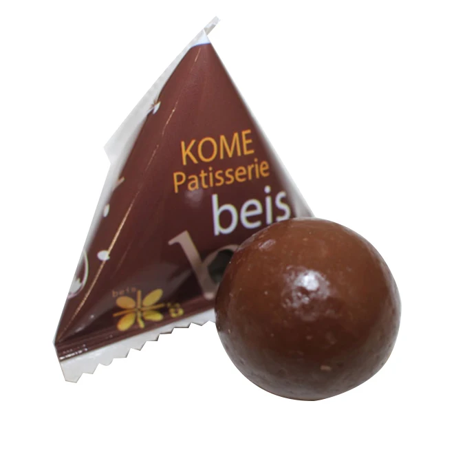 Japanese colorful Orange White Green Brown Pink mini chocolate candy balls sweets wafer in individual wrapping bag