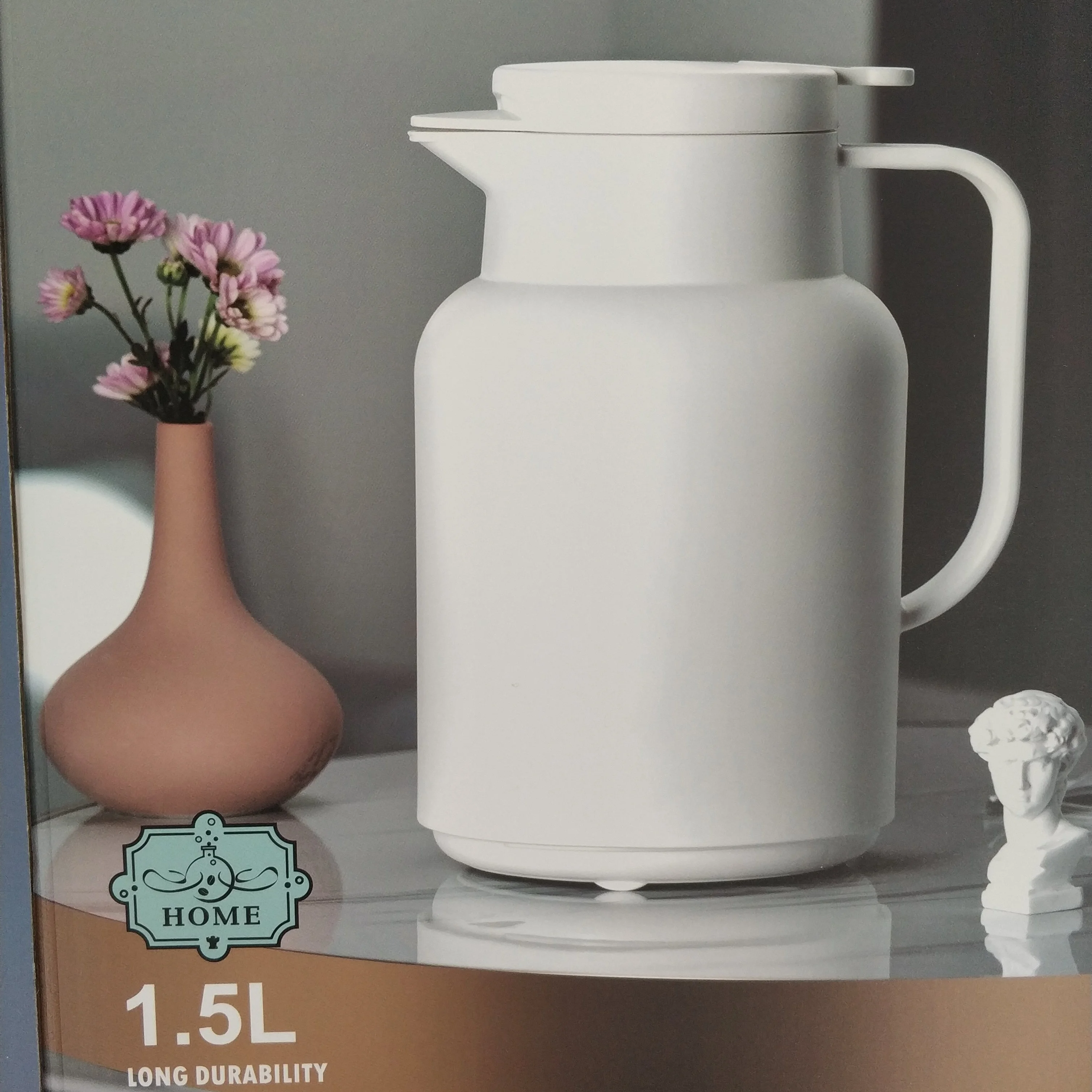 Wholesale Customization Manufacturer 1.5L 1.0L plastic teapot custom glass liner coffee pot vacuum flask black pink white green