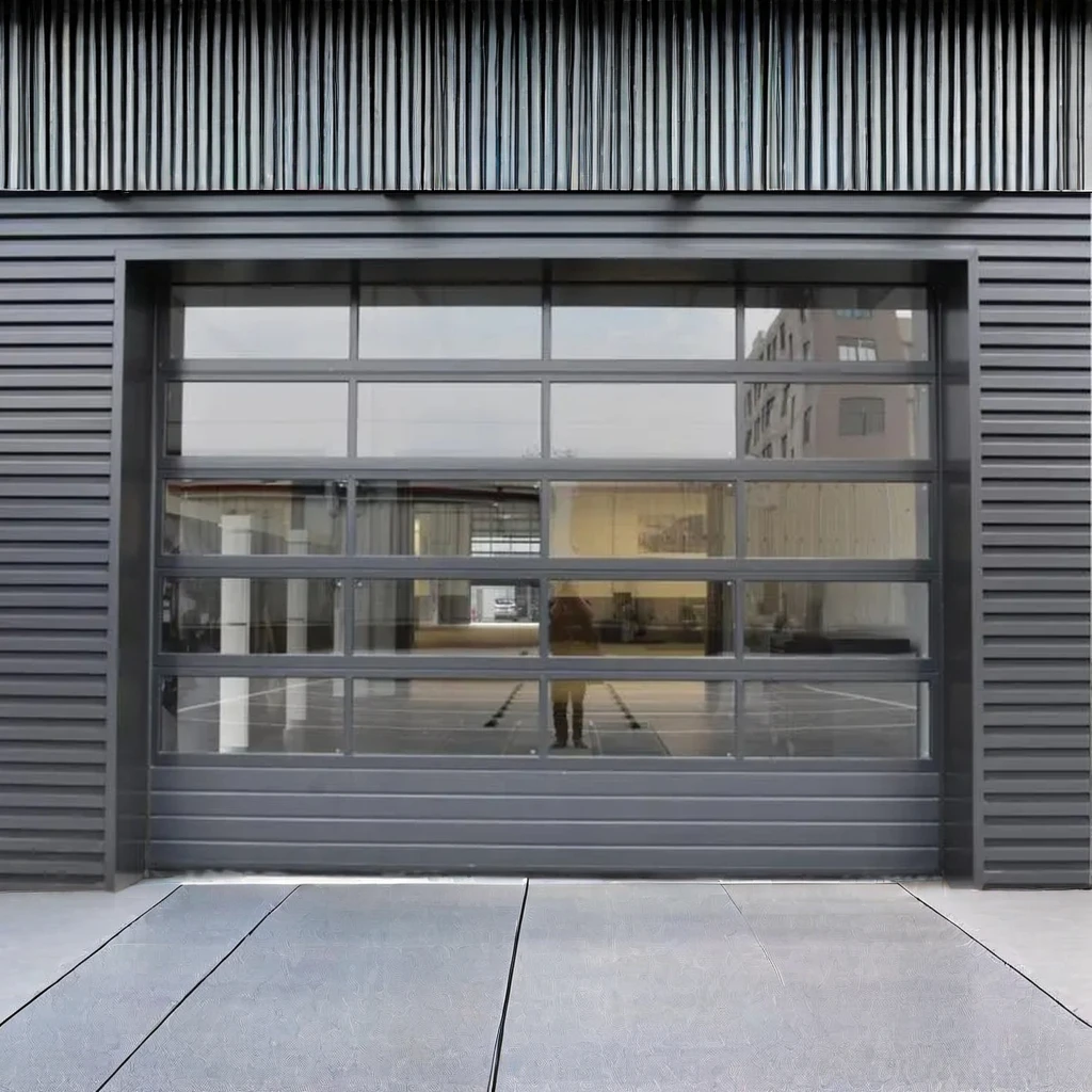 Automatic Control Overhead Stacking glass Garage Door  glass garage door With Sealing Strip