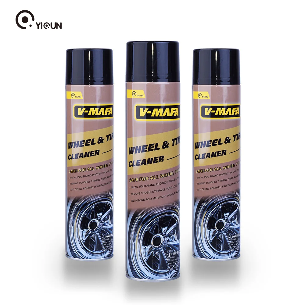 
Hot sale car 600ml tire gloss cleaner foam spray can foam clean tire glazing protectant spray 
