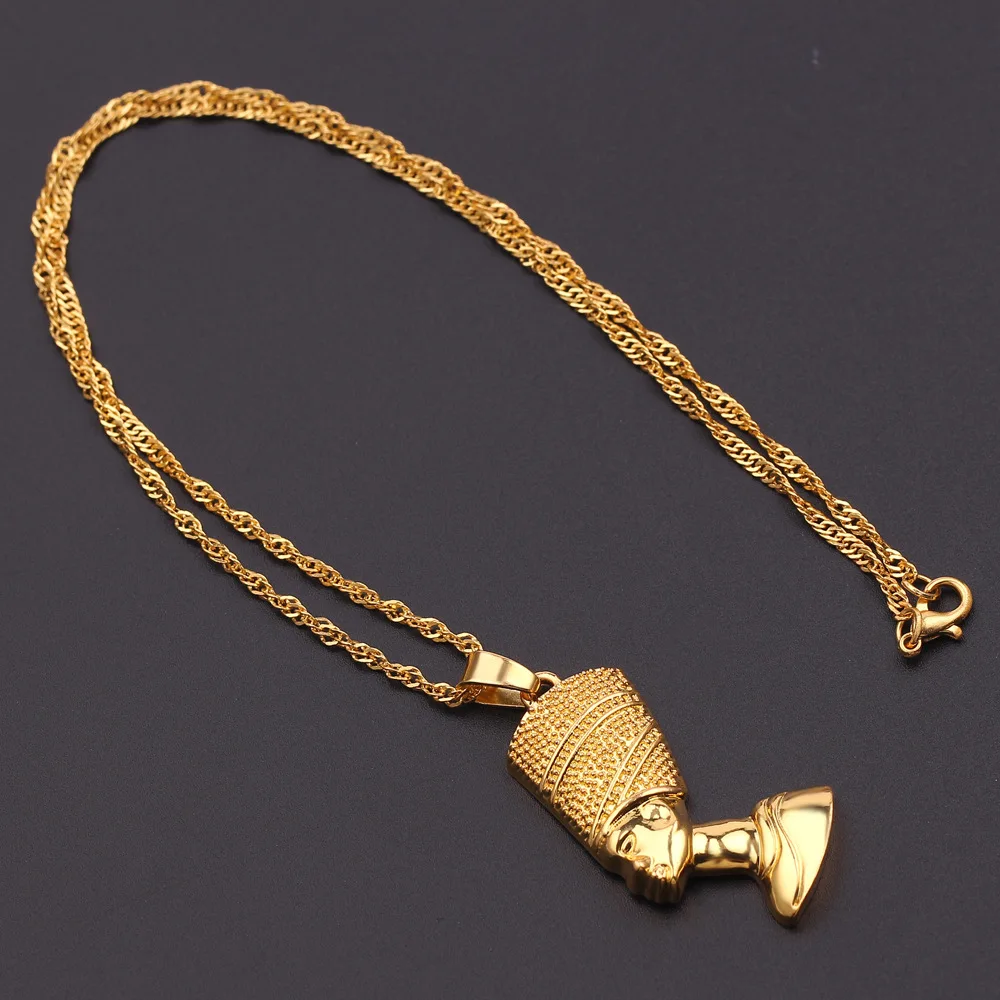 Fashion Creative Zinc Alloy Metal Jewelry Head of Pharaoh of Egypt Egyptian Pharaoh necklace Pendant Necklace