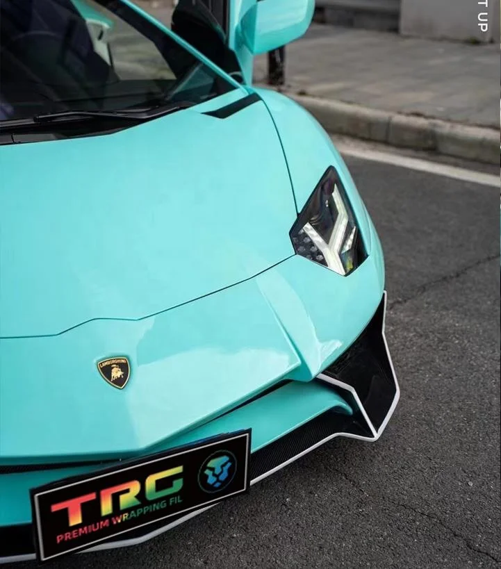 Premium super bright crystal gloss Tiffany Blue chrome-plated vinyl wrap plastic scratch resistant highlight no bubble sticker