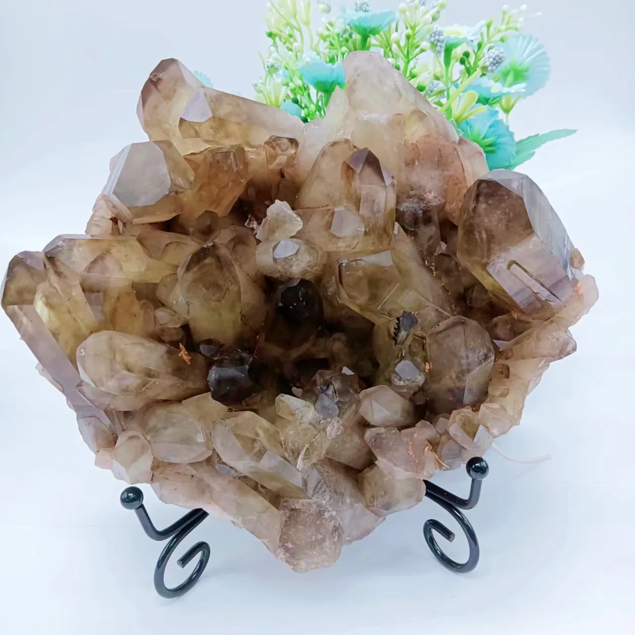 Top Quality Natural Large Yellow Crystal Cluster Smoky Citrine Raw Crystal Quartz Crystal Freeform Clusters