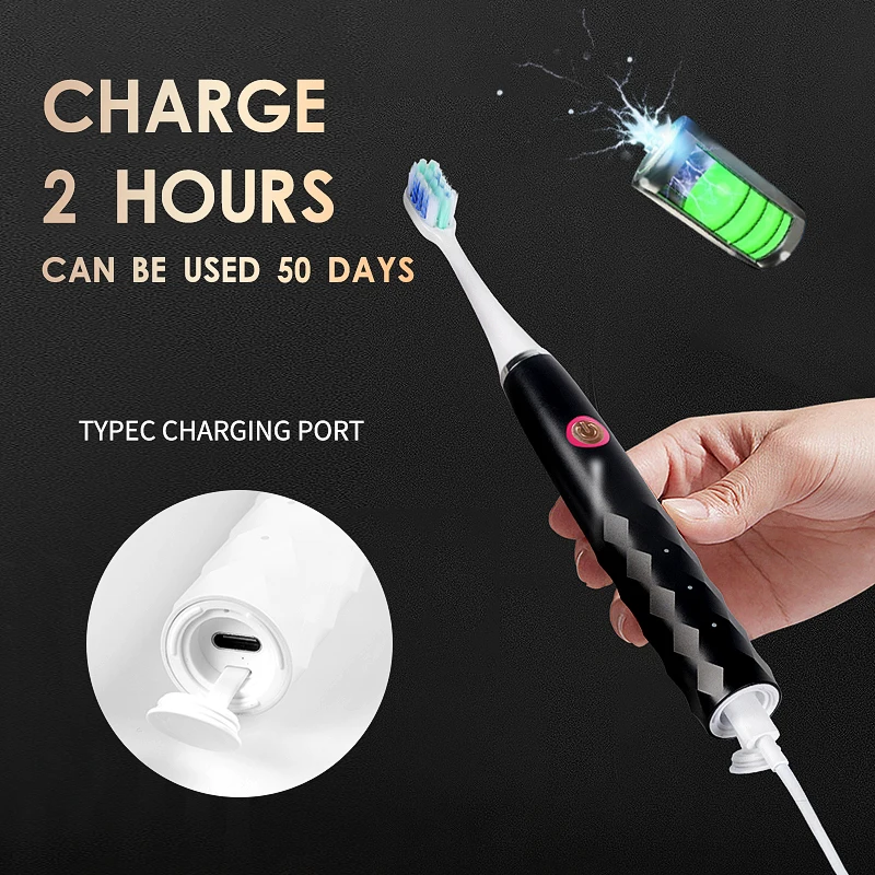 DYCROL Attractive Price Teeth Brush 2023 New Type Rechargeable Sonic Electric Toothbrush With 4 Heads 6 Files