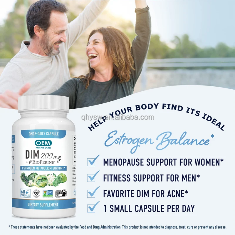 OEM ODM Dim Capsules Pain Relief Ralexation Hormonal Balance Supplement Women Menopause Relief Dim Capsules