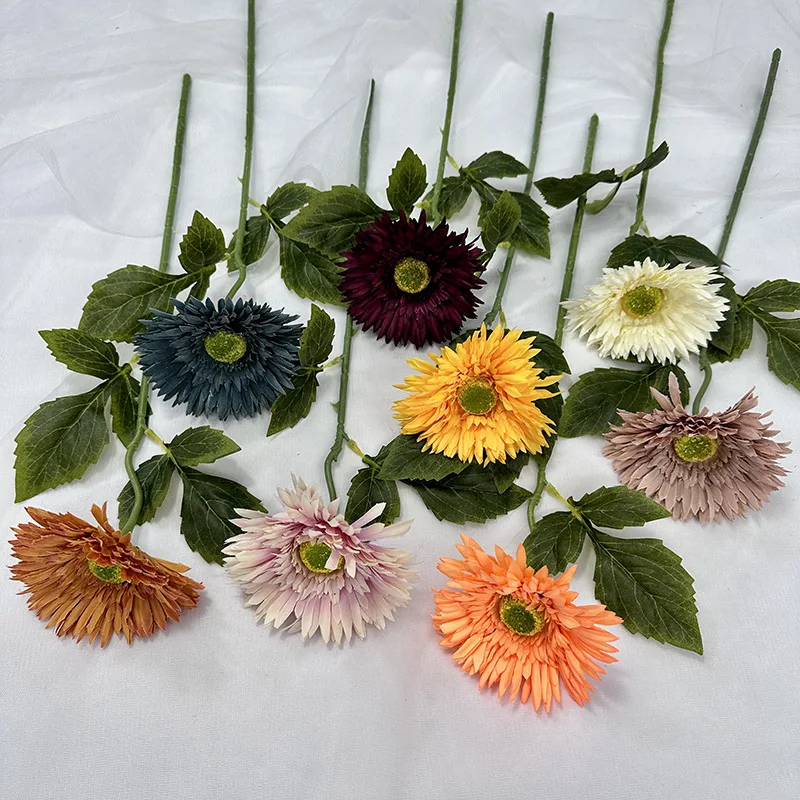 Single Artificial flower Gerbera home flower arrangement silk chrysanthemum flowers decoration