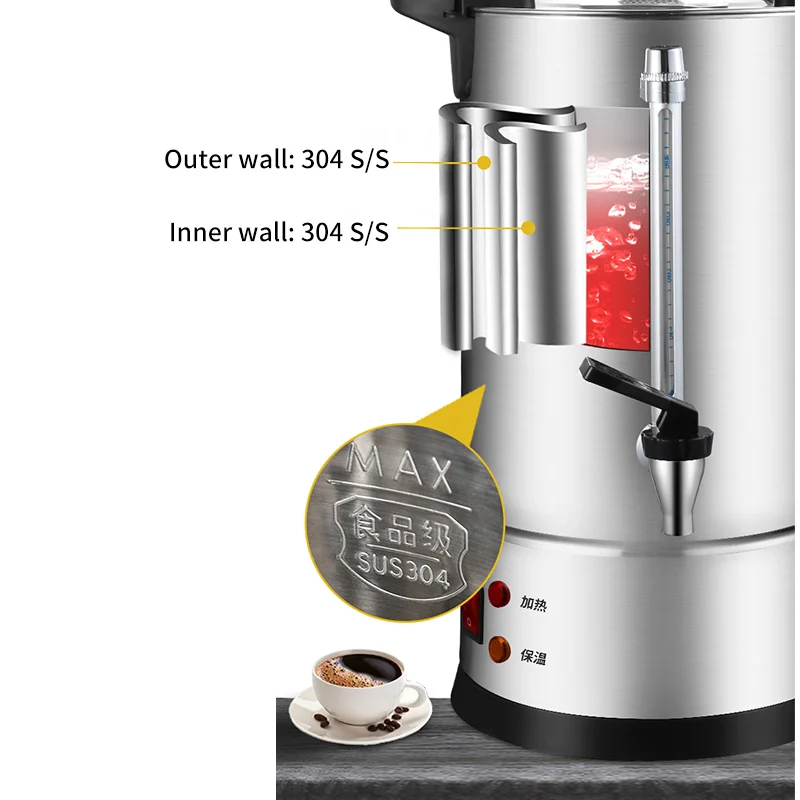Hotel Supplies New Electric Tea Coffee Urn Brew and Hold  With Drip Tray  For  Catering Office Home