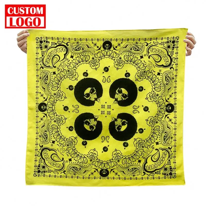 Wholesale Sublimation Custom Bandana With Customizable Size 100% Cotton Bandana Cotton Fabric