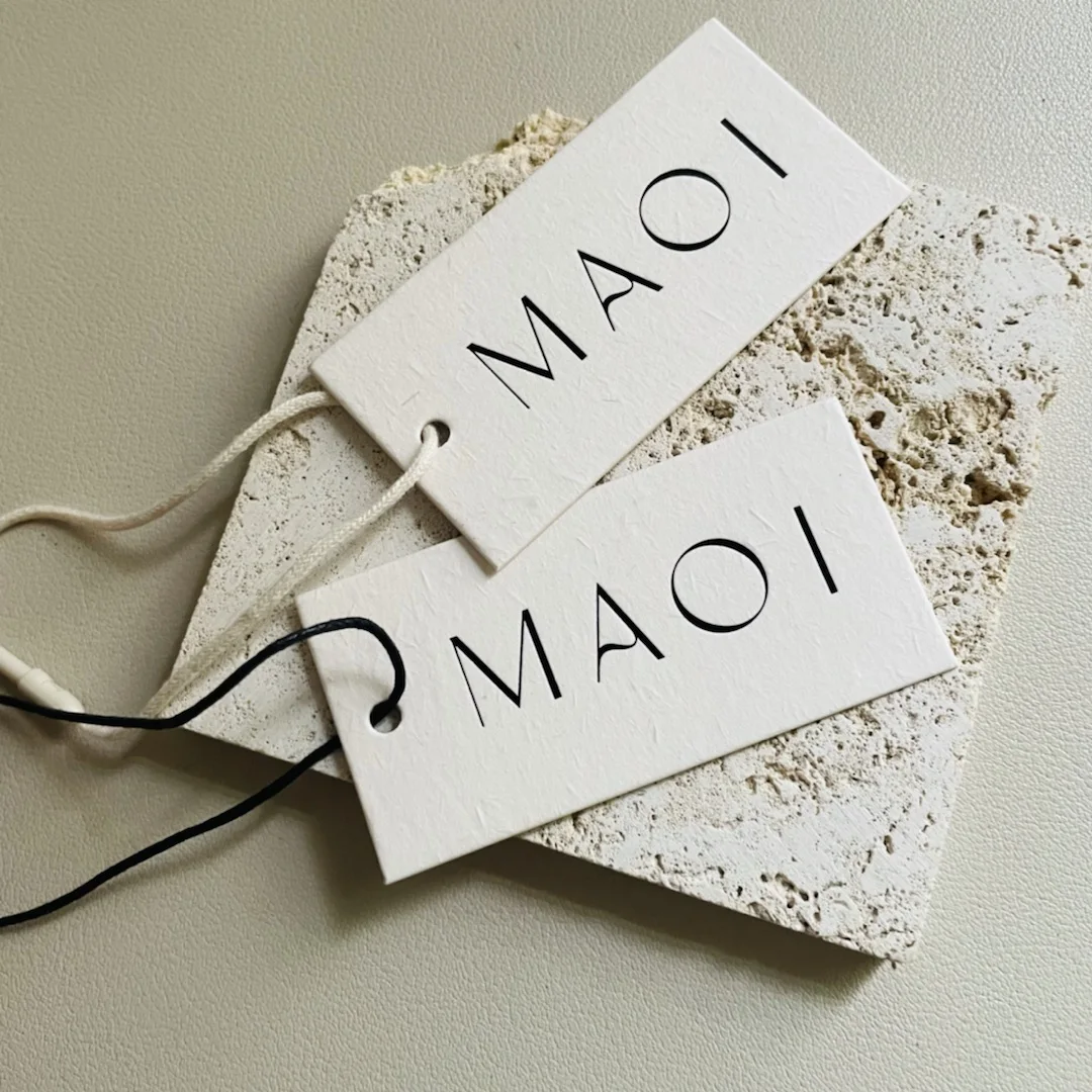 Biodegradable Custom Printed Personalized debossed hangtag gold embossed logo hang tags label