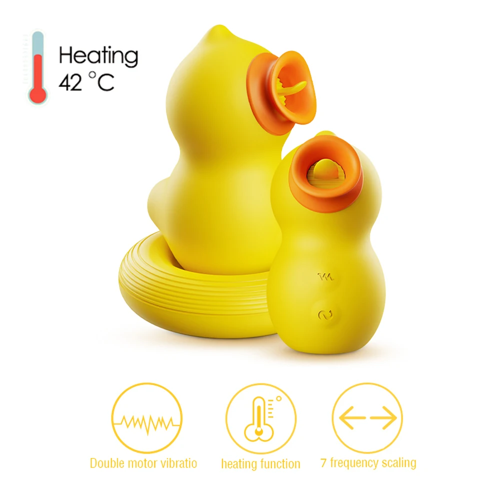 Sex Toys Female Products Woman Silicone Sex Toys Adult Vibrating Tongue Licking Duck Vibrator Heating Animal Vibrators