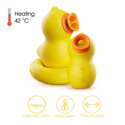 Sex Toys Female Products Woman Silicone Sex Toys Adult Vibrating Tongue Licking Duck Vibrator Heating Animal Vibrators