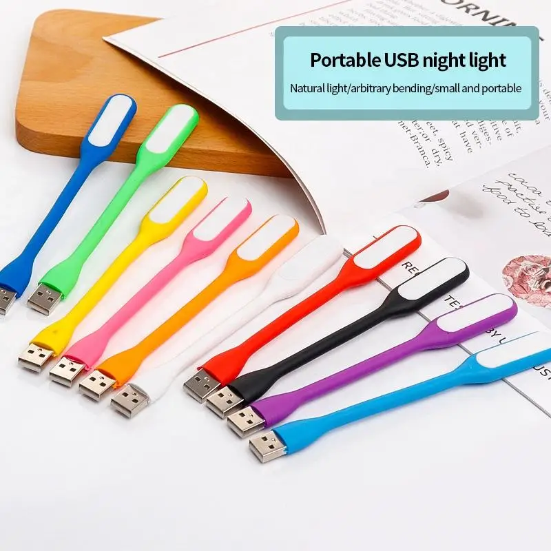 Разноцветная Гибкая портативная мини-USB Светодиодная лампа для блока питания, ПК, ноутбука, ноутбука, Настольная Ночная подсветка