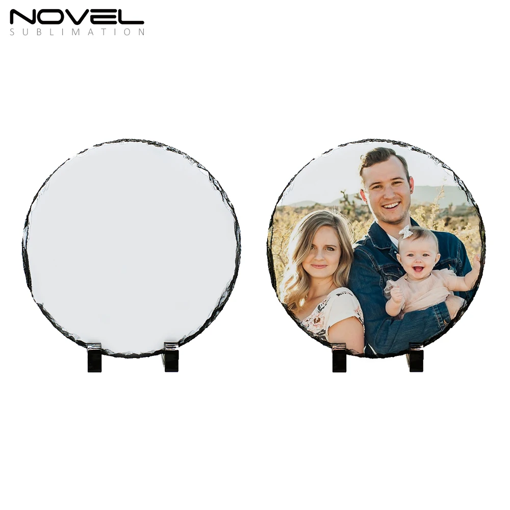 For Desktop DIY Personalized Gift Custom Stone Slate Picture Frame with Display Stand Decoration Sublimation Slate Blanks