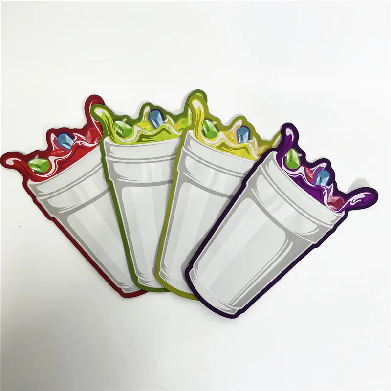 Special shape plastic die cut mylar bags custom design 3.5g smell proof ziplock bag