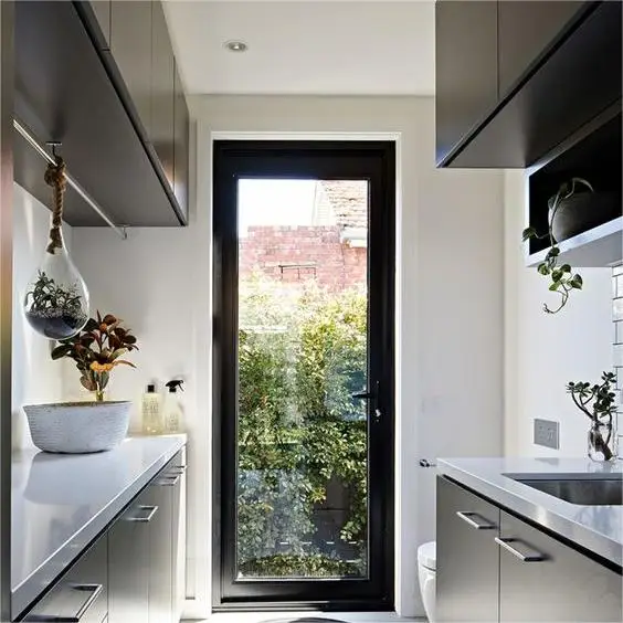 High Quality Doors and Windows Swing Door Aluminum Glass Hinged Exterior French Double or Single Door for House