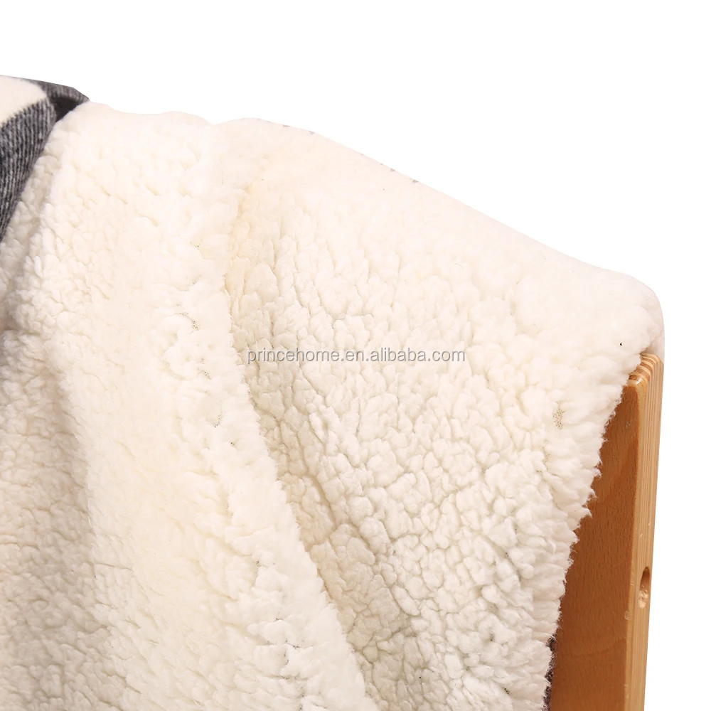 
Black and white plaid Throw With Warm and Soft Sherpa blanket buffalo plaid blanket 