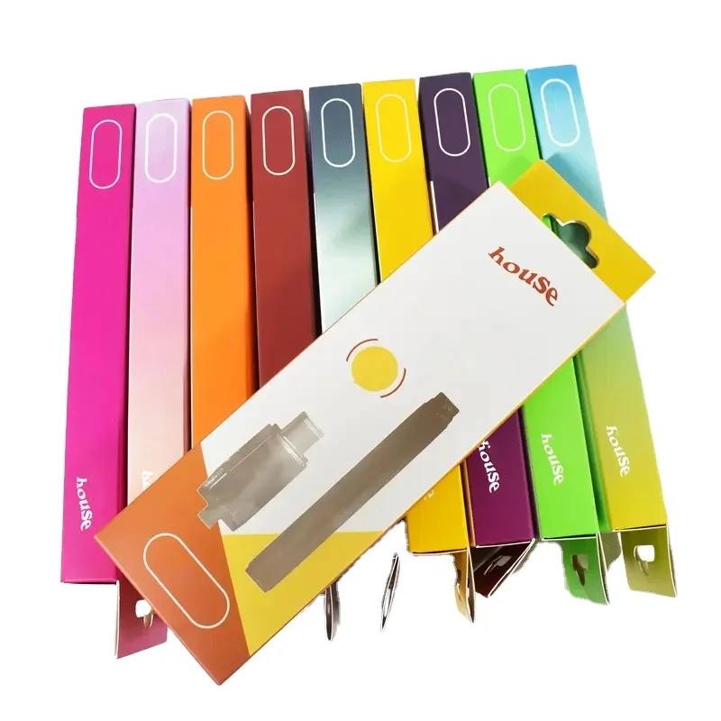 Free sample Custom 1ml cardboard cartridge packaging 0.5ml empty cartridge packaging  paper gift box slim battery pen packaging