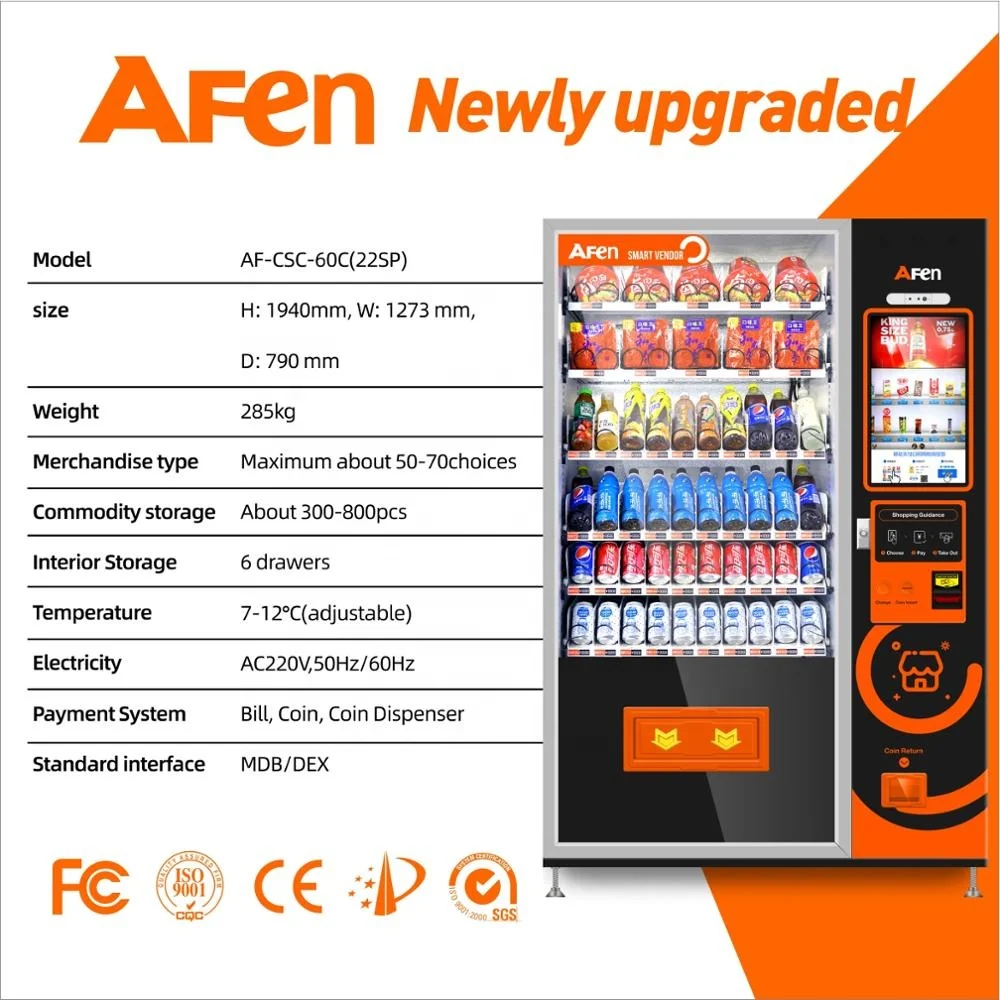  AFEN hot sell automatic snack drink smart cheap combo baverage vending