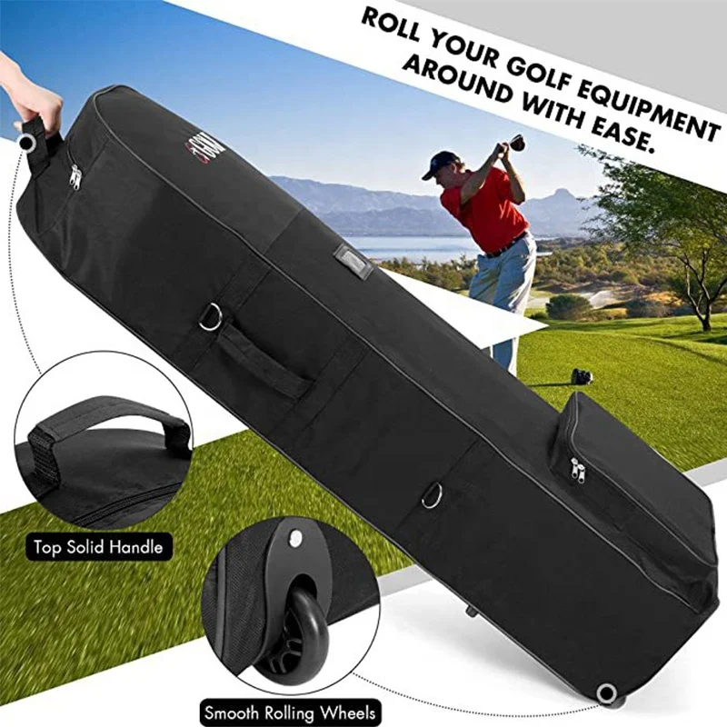 HOW TRUE Manufacturer Personalized Golf Travel Bags With Wheels Provides Superb Protection Portable Nylon Golf Travel Cover