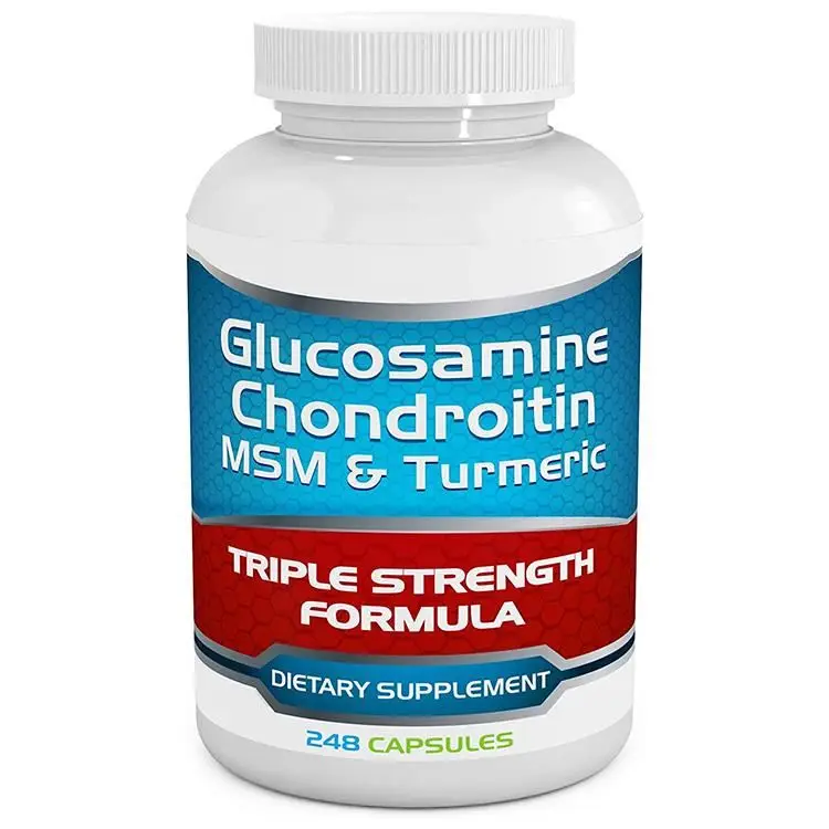 Private Label Natural MSM & Turmeric Dietary Supplement Glucosamine & Chondroitin Capsules