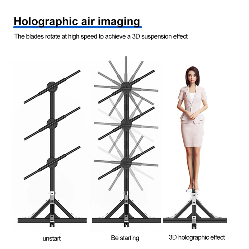 HOLO 1*3 45cm 16GB Resolution 1080P 3d holographic projector for Advertising Fan 3d hologram led fan display