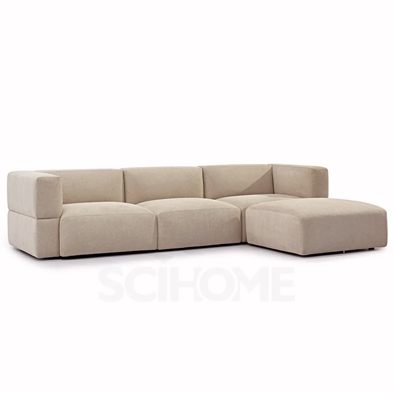 Contemporary Velvet Fabric Modern Modular Functional Hall Sofa