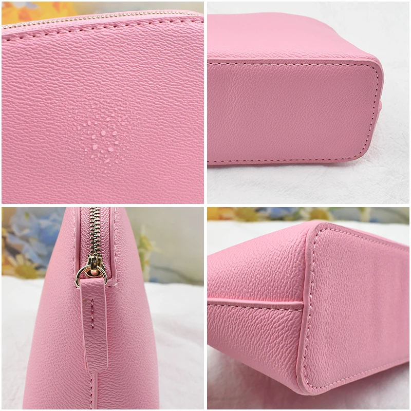 Private Label Waterproof Mini Pink PU Cosmetic Case For Travel Travel Storage Bag Wholesale Large Capacity Zipper Makeup Bag