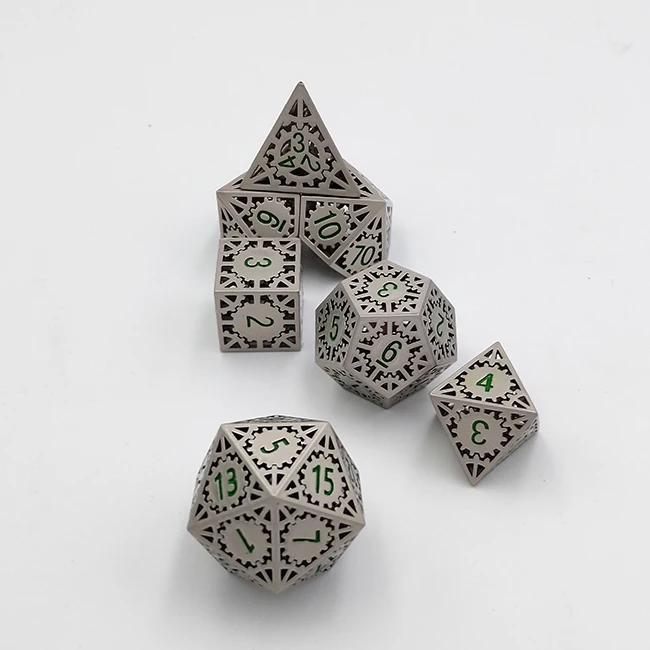 
Metal hollow dice wholesale factory custom designed metal dice sets for dnd board game entertainment 
