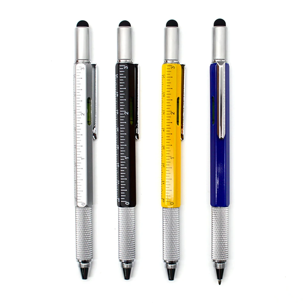 Multifunctional Tool Metal Screwdriver Ballpoint Pen 6 In 1 Multi Tool Pen