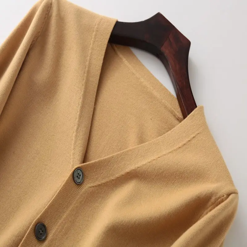 Custom Mens Cardigan High Quality Long Coat Sleeve Cardigan Mens Sweater Knitted with button Cardigan Sweater