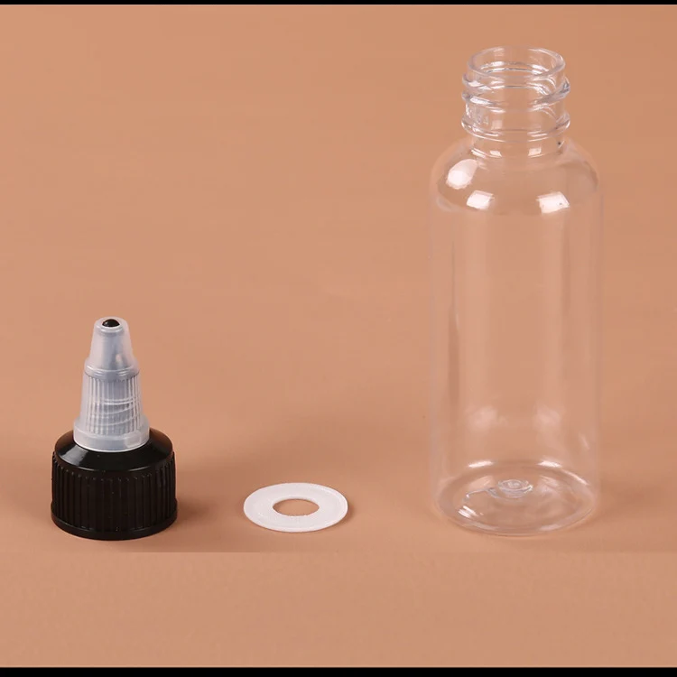 5ml-500ml PET Plastic Tattoo Ink Twist Cap Bottle Pigment Dropper Oil Dispensing Containers