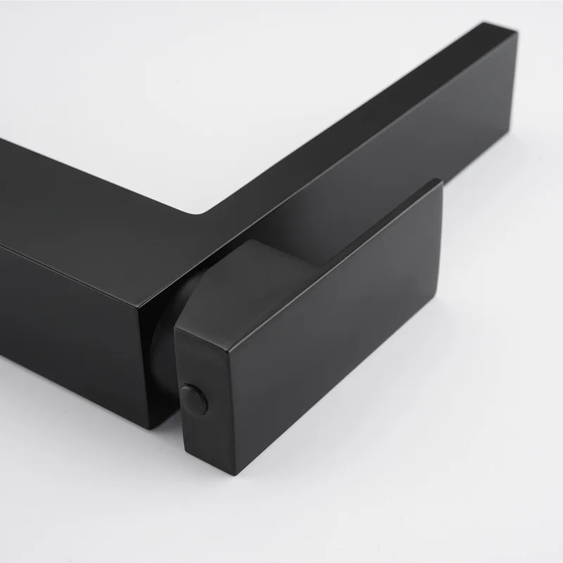 Simple Square Black Bathroom Faucet 304 Stainless Steel Basin Faucet Single Hole Countertop Mount High Quality Chrome Plated Mix