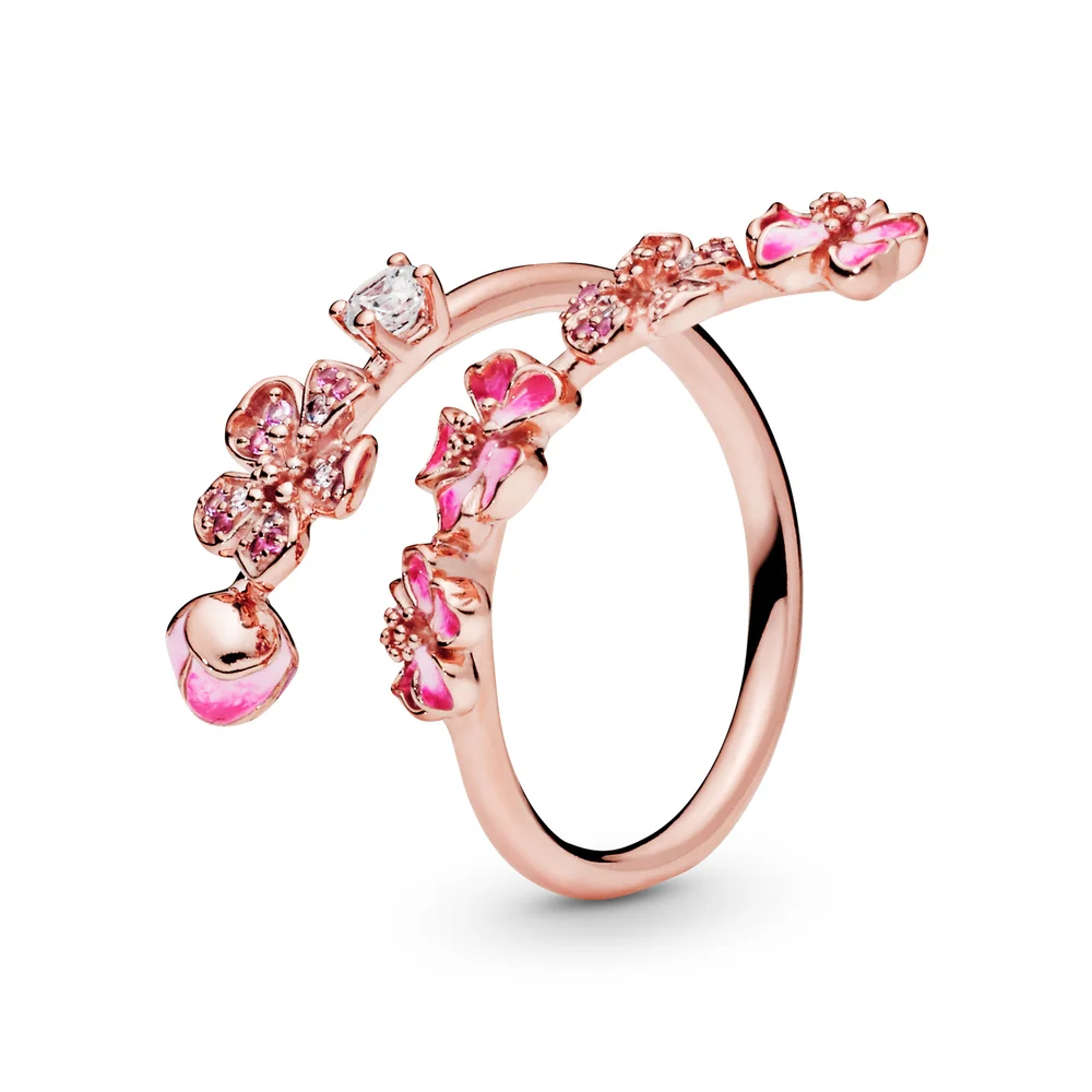 Fit Original luxury Real 925 Silver rose gold For Women Love heart crystal high quality couple rings DIY fashion wedding Jewelry