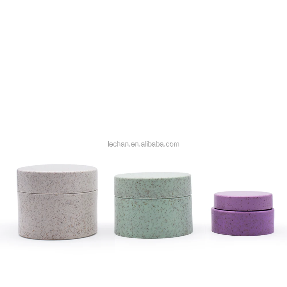 Naturally degradable cream box plastic PP jar wheat straw jar with screw port design