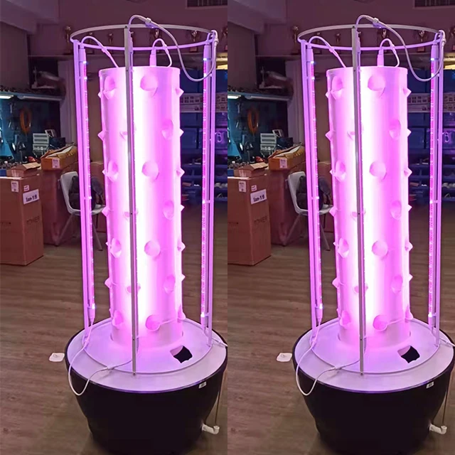 New design Garden vertical farming family use mini indoor hydroponic aeroponic growing tower for strawberry