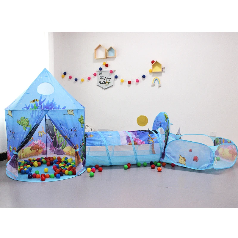 colorful play kids tent kids play tunnel set Children ocean style playing toys tent