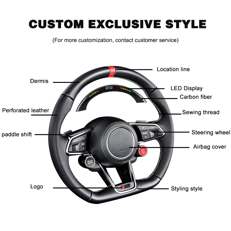 Hot Sale Custom Carbon Fiber Steering Wheel For 2022 Nissan Sylphy 2009-2022 X-TRAIL