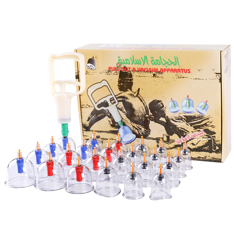 24 шт./компл. китайские медицинские вакуумные банки терапевтические для тела массажные спины рук арабские сообщения наборы банок