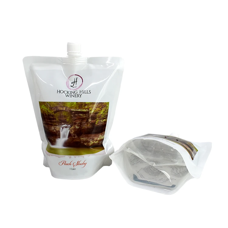 Customized Fruit Soft Drink EO-Friendly Aluminum Foil Liquid Packs Plastic Standing Up Spout Pouch BPA free with lids