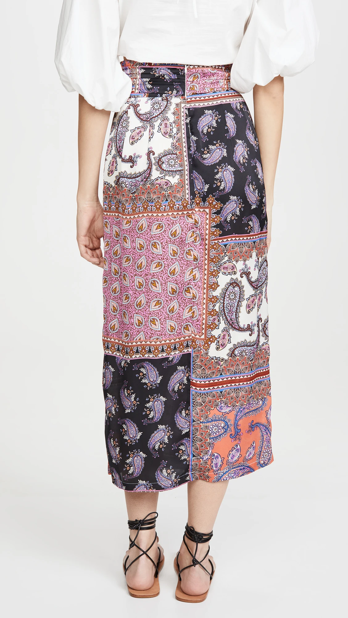 2021 Latest Design Ethnic Paisley Pattern Breathable Skirt With Lace Up