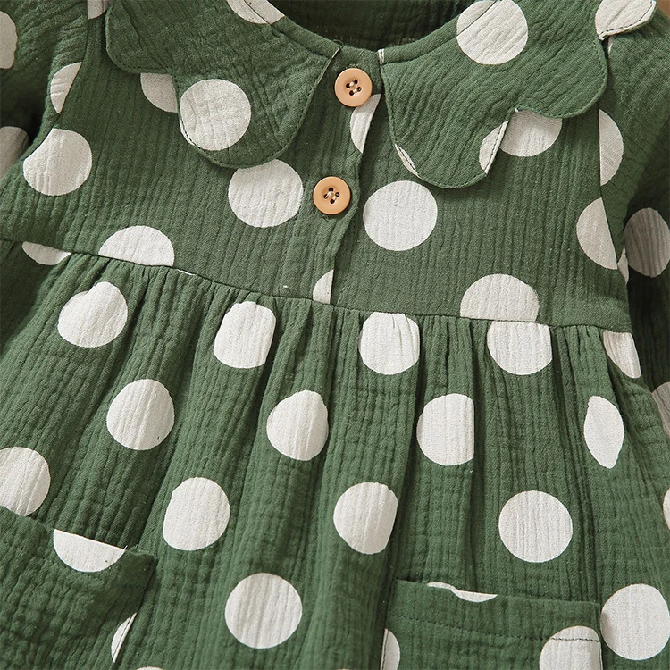 Wholesale Kids Wears Girls Dresses 4 Year Girl Doll Collar Long Sleeve Summer Dress