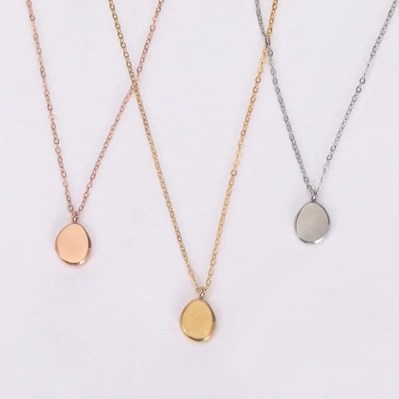 Minimalist Irregular Circle Necklace Stainless Steel Gold Rose Gold Silver Necklace Waterproof Jewelry Unisex Friendship
