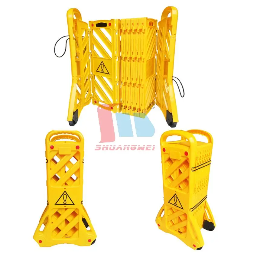 Outdoor Road Safety Construction Traffic Driveway Warning Sliding Folding Fence Expanding Safety Barrier Retractable Barricade