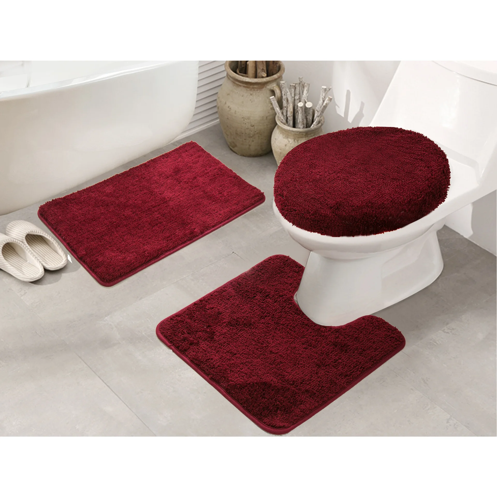 
Luxury memory foam bath mat luxuries 3 pieces set non-slip bath rug for bathroom 