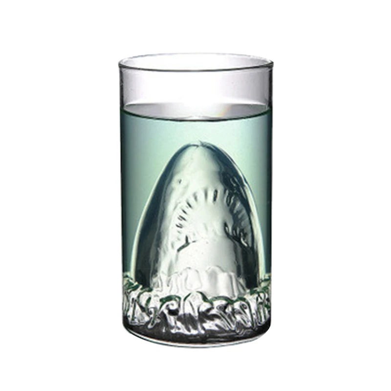 Direct selling wholesale shark wine cup double glass cup