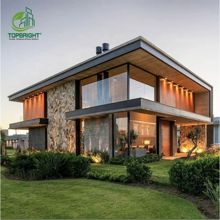 Topbright custom design rain protection floor to ceiling french windows hurricane impact glass windows for houses