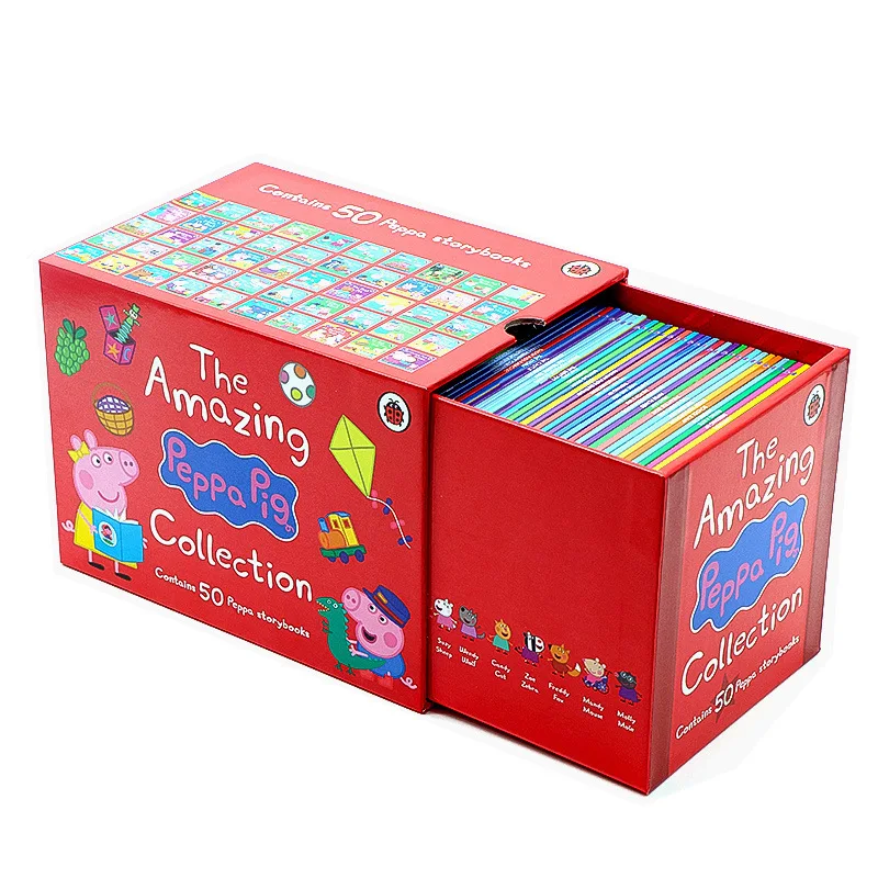 Hot Selling English Original Picture Book 50 Books Full Set of Story Boxed Edition Red Pig Little Sister