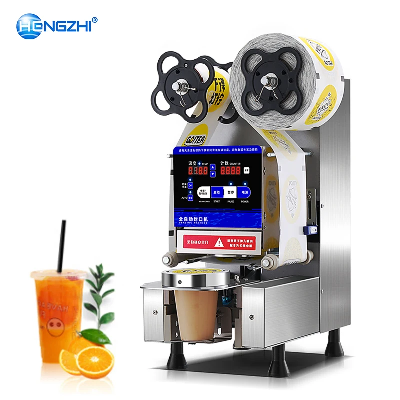 Automatic intelligent control sealing machine for  milk tea plastic or paper cup