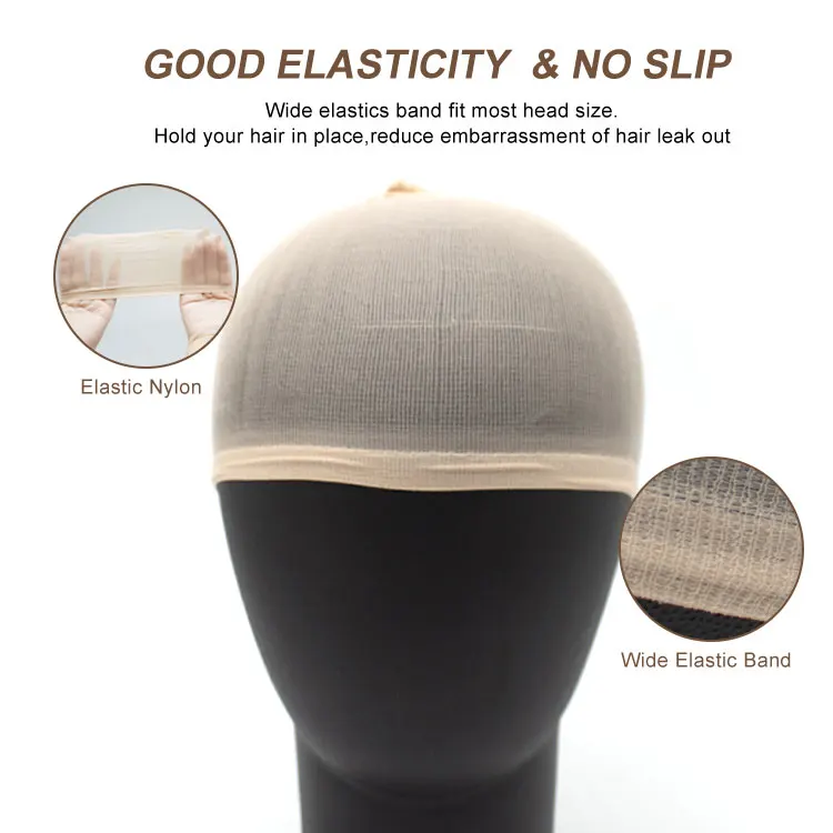 Gloway Hair Styling Tools Wig Cap Women Wig Ventilated Black Nylon Material For Making Wigs